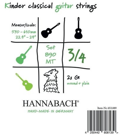Hannabach 890MT 3/4 Classical Guitar Strings Set (57-61cm)