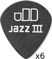Dunlop Tortex Pitch Black Jazz III - 0.60 (6 picks)