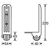 Adam Hall Kantenaufbaurolle 40 mm 40mm/20Kg