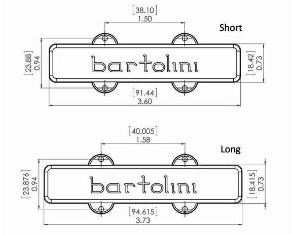 Bartolini 9SU L/S / Jazz Bass Pickup (4-string / set)