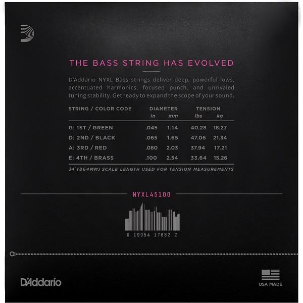 D'Addario NYXL Bass 45100 / NYXL45100 (long scale regular light)