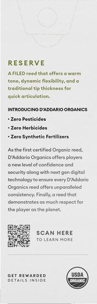 D'Addario Organic Reserve for Baritone Saxophone (strength 4 / set of 5)