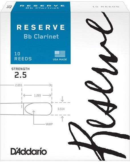 D'Addario Reserve Bb Clarinet #2.5 (10 pack)