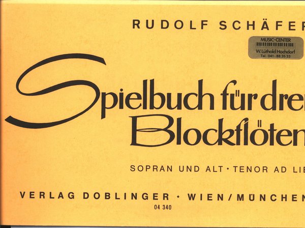 Doblinger Spielbuch für drei Blockfloten Rudolf Schäfer
