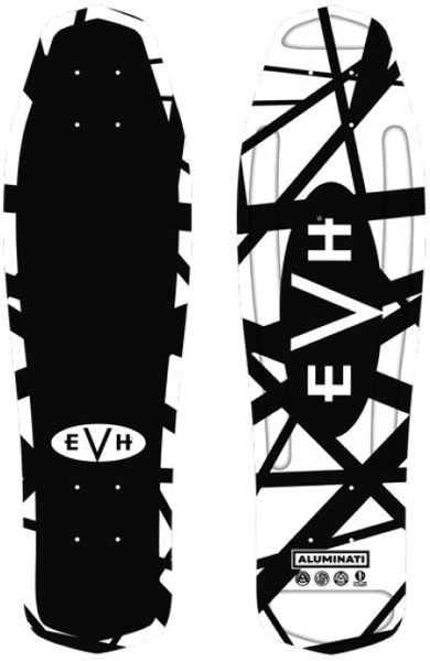 EVH BW Striped Skateboard (black and white)
