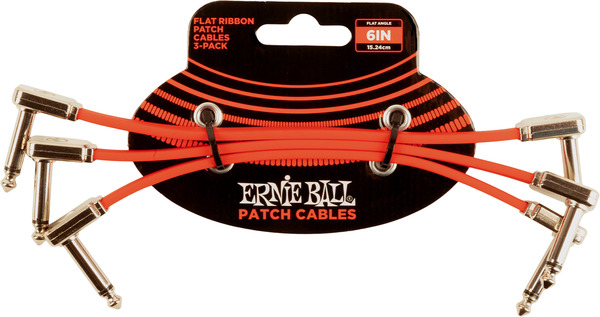 Ernie Ball 6402 3-Pack Patch Cable - Red (15cm)
