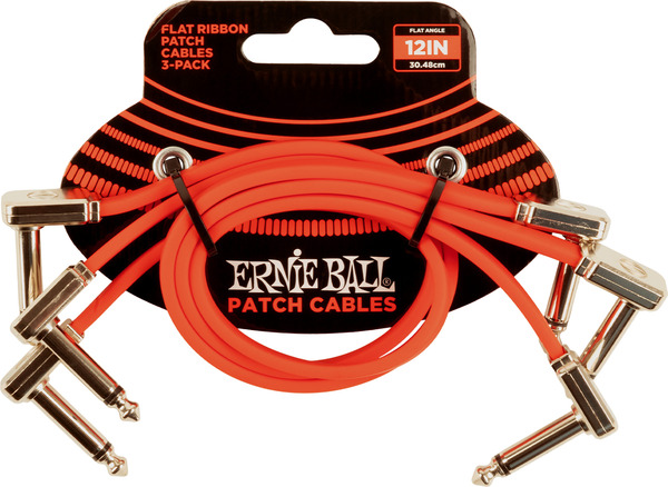 Ernie Ball 6403 Patch Cable - 30cm (red, 3-pack)