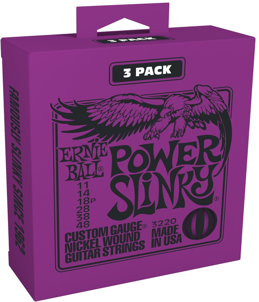 Ernie Ball EB3220 Power Slinky 1148 (pack of 3 sets)
