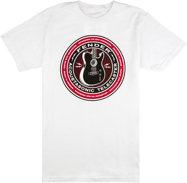 Fender Acoustasonic T-Shirt, White (Small)