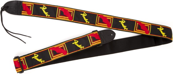 Fender Monogrammed Strap (black/yellow/red)