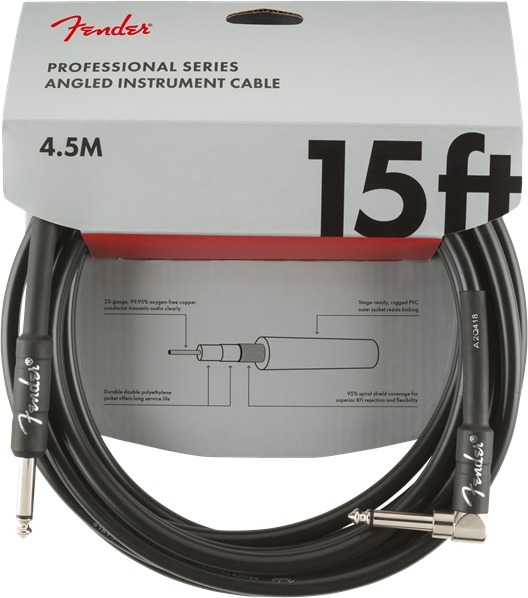 Fender Professional Instrument Cable (15'/4.5m; straight-angle)