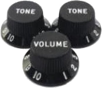 Fender Stratocaster Knobs Volume/Tone (Black)