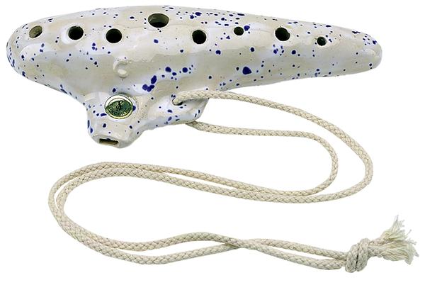 Gewa Ocarina Classic C-Tuning 18,5cm (White/blue speckled)