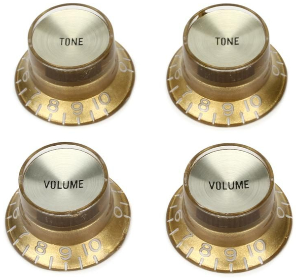 Gibson Tophat Knob MK030 (Gold with Gold Metal Insert/4 Set)