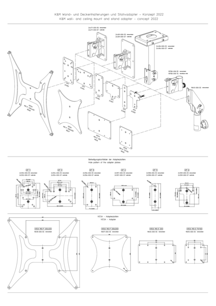 K&M 19618 Adapter Plate VESA MIS-F