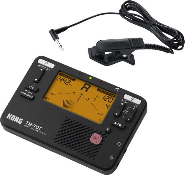 Korg TM-70C Combo Tuner Metronome & Contact Microphone (black)