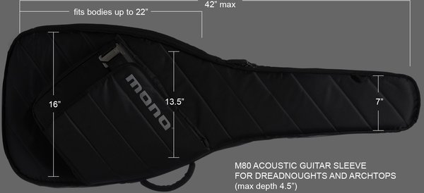 MONO Cases M80-SAD-ASH Guitar Sleeve Acoustic Dreadnought (grey)