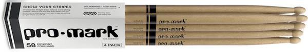 Pro-Mark Classic Forward 5B Hickory 4-Pack (lacquered)