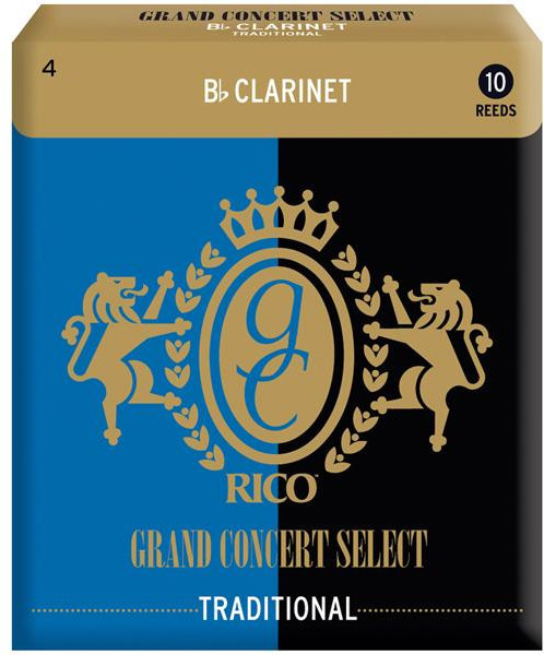Rico Grand Concert Select Bb Clarinet 4 Traditional (strength 4, 10 pack)