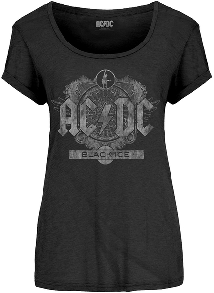 Rock Off AC/DC Ladies T-Shirt: Black Ice (size M)