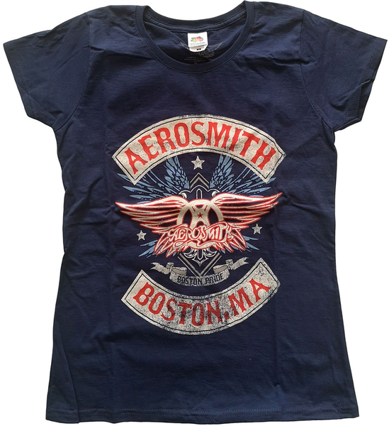 Rock Off Aerosmith Ladies T-Shirt: Boston Pride (size L)