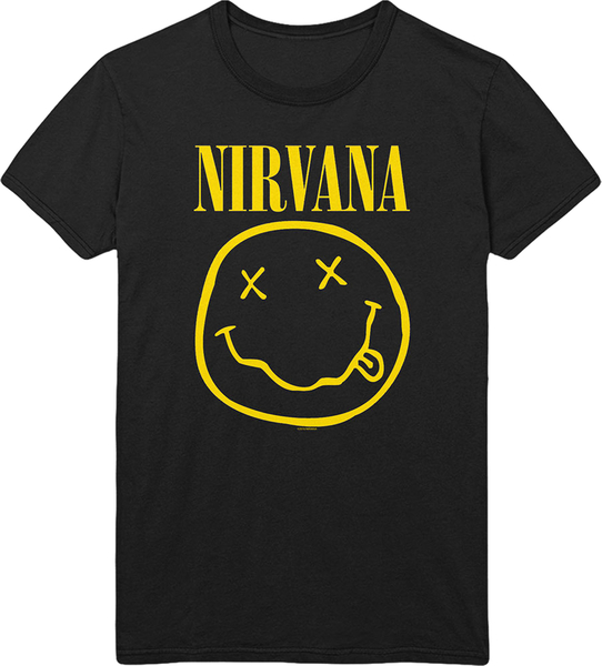 Rock Off Nirvana Unisex T-Shirt Yellow Smiley Flower Sniffin (size L)