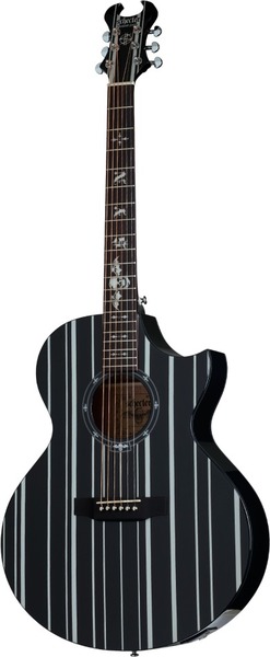 Schecter Synyster Gates Acoustic / SYN AC-GA SC (gloss black - silver pin stripes)