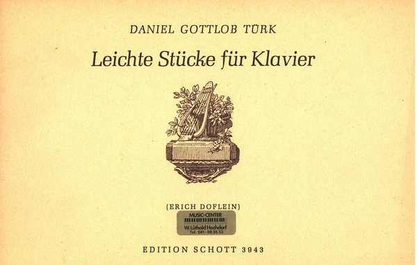Schott Music Leichte Stücke für Klavier Daniel Gottlob Türk
