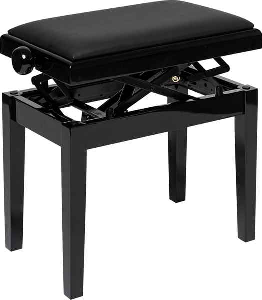 Stagg PBH 390 BKP SBK Hydraulic Piano Bench (highgloss black / black vinyl)