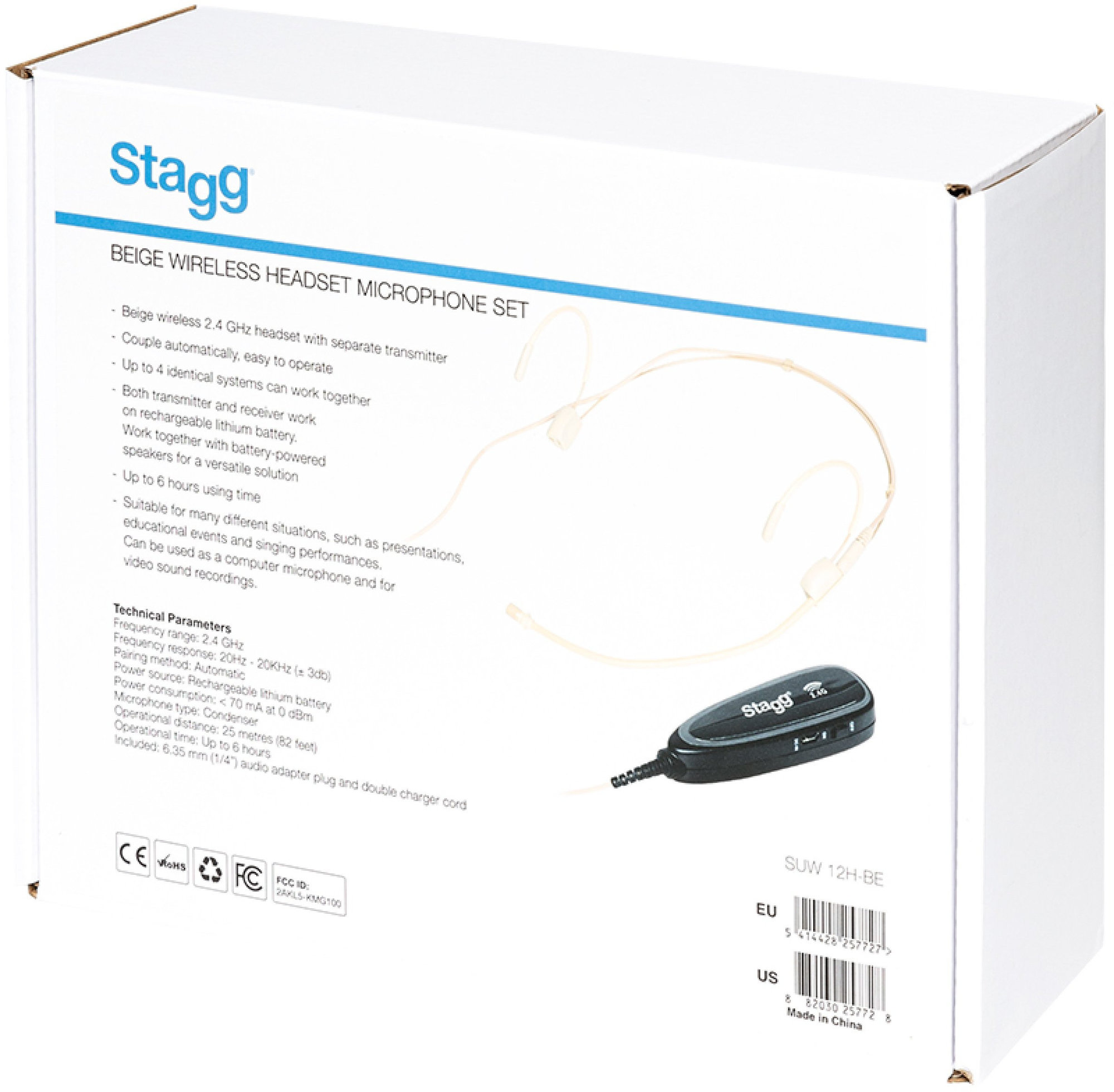 Stagg SUW 12H-BE UHF Beige Wireless Headset (2.4 GHz)