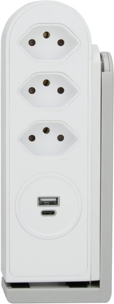 Steffen Power Strip Clamp 3x T13, USB-A+C (white)
