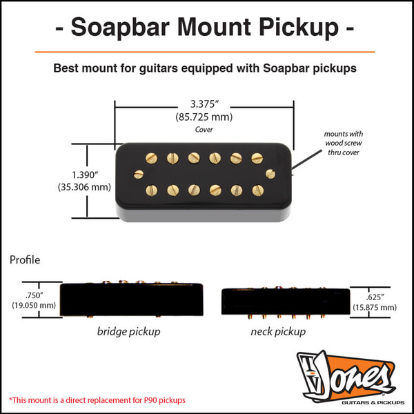 TV Jones Super'Tron Pickup - Soapbar Mount (neck - chrome - black cover)