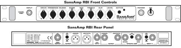 Tech 21 SansAmp RBI- Bass Preamp