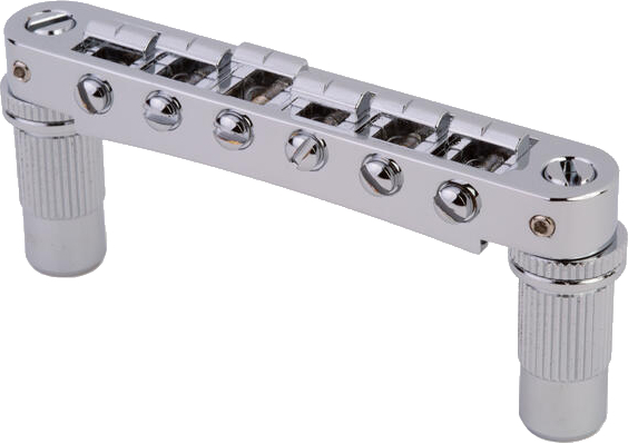 TonePros TPFA Metric Aluminum Tune-O-Matic Bridge with Bell Brass Saddles (chrome)