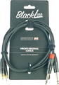 BlackLine DCD8169 (1.5m) Cabo 2x Rca - 2x Jack Mono 6,3 mm