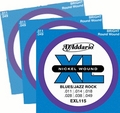 D'Addario EXL115-3D Blues/Jazz Rock, Special Pack / 011-049 Pack 3 Jogo de Cordas Guitarra Eléctrica