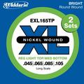 D'Addario EXL165TP Nickel Wound 2 Sets (.045-.105)