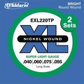 D'Addario EXL220TP Super Soft Gauge, Long Scale Jogo de Cordas Baixo Eléctrico 4 Cordas Pack 2