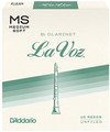 D'Addario La Voz Bb Clarinet Medium Soft (strength medium soft, 10 pack, unfiled)