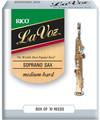 D'Addario La Voz Soprano Sax Medium Hard (strength medium hard, 10 pack, unfiled)