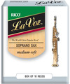 D'Addario La Voz Soprano Sax Medium Soft (strength medium soft, 10 pack, unfiled)