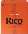 D'Addario Orange Bb Clarinet #2 RCA1020 / Unfiled (strength 2.0, 10 pack) Bb Clarinet Reeds 2 Boehm