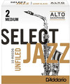 D'Addario Select Jazz Unfiled Alto-Sax #2 Medium / Unfiled (strength 2 medium / 1 reed) Alto Saxophone Reeds Strength 2