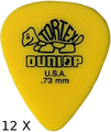 Dunlop Tortex Standard Yellow - 0.73 (12 picks) Pick Sets