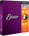 Elixir NanoWeb Ac.Guitar 80/20 Bronze Coating (light / .012-.053) Conjunto de Cordas para Guitarra Western/Acústica