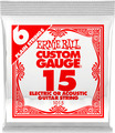 Ernie Ball 1015 Custom Gauge / Plain Steel Electric / Acoustic Guitar String (.015 / 6 pieces)