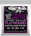 Ernie Ball 2817 Slinky Flatwound (.050-.110 / short scale) 4-String Electric Bass String Sets .050