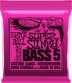 Ernie Ball Super Slinky 5-String Electric Bass Strings (40 - 125 / nickel wound) Jeux de 5 cordes pour basse électrique