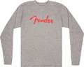 Fender Spaghetti Logo L/S T-Shirt, Size XXL (heather gray)
