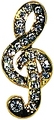 Gewa (goldfarben) Treble Clef shaped Pins